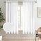 Melodieux White Semi Sheer Curtains, 63 Inch Length for Bedroom Living Room, 2 Panels, Light Filtering Drapes
