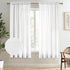 Melodieux White Semi Sheer Curtains, 63 Inch Length for Bedroom Living Room, 2 Panels, Light Filtering Drapes