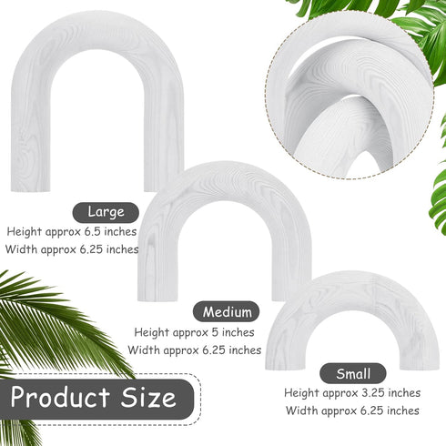 3 Qunclay Pcs Wood Arch Decorative Shelf Objects Modern Book Shelves Decor Aesthetic Wooden Boho Table Decorations