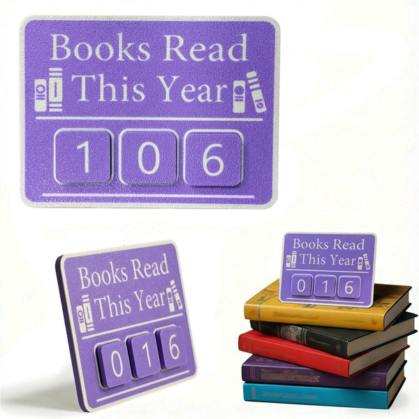 Books Read This Year Counter, Book tracker Bookshelf Decor for Reading Goal,