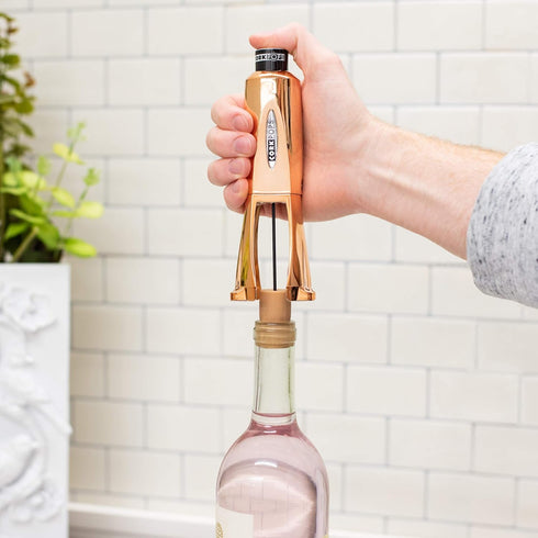 Cork Pops Legacy Wine Opener, Built-in 4-Blade Foil Cutter for Safe Cork Removal, Push Button Use