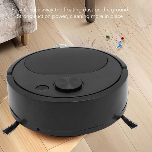 Fdit Robot Vacuum Cleaner, Mini Automatic Avoidance USB Charging Smart Sweeping Robot for Wooden Flooring (Black)