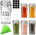 ComSaf 4 oz Glass Spice Jars with Airtight Clamp Lids, 6 Pack