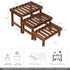 3 Tiered Small Plant Stands Shelf Indoor Outdoor,Wood Flower Pot Stand Holders Rack,Freestanding Corner Ladder Shelves