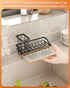 SWTYMIKI Sink Caddy Sponge Holder for Kitchen, Stainless Steel Organizer with High Brush Holder for Countertop
