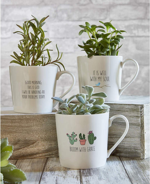 Creative Brands Faithworks Inspirational White Bone China Café Mug, 14-Ounce, Good Morning This is God