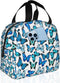 Insulated Lunch Bag Box for Women, Blue Butterfly Print Cooler Thermal Waterproof Tote Bag for Work & Picnic