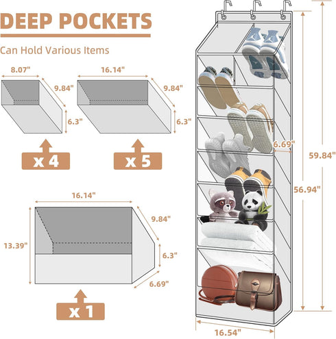 Closet 1 Pack STORAGE MANIAC Over the Door Shoe Organizer Heavy-Duty Large Deep Pocket Hanging Shoe Organizer Shoe Rack