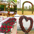 Musdoney 4Pcs 32.2 FT Fake Rose Vine Flowers, Artificial Flower Garland for Home, Wedding, Party Decor (Red)