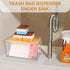 Trash Bag Holder Dispenser, Garbage Bag Dispenser with Bamboo Lid & Handles, Stackable Clear Trash Bag Organizer Under