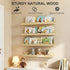 24 Inch Set 4, Fixwal Nursery Shelves, Floating Bookshelves for Wall of Scalloped Wall Book Shelves with Towel Rack