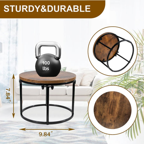ARTORA Plant Stand Indoor Short Plant Shelf Mid Century Metal and Wood Stool Flower Pot Holder Modern Plant Display Low