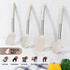 E-far Cooking Utensils Set of 4 - Silicone Kitchen Utensils for Non-stick Cookware, Heat Resistant, Khaki
