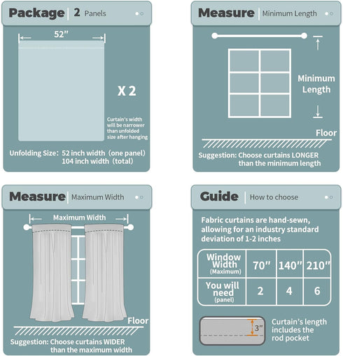 BGment Beige Blackout Curtains for Living Room, 95 Inch Length 2 Panels Set, Thermal Insulated Soundproof Energy Saving