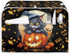 Black Cat Toaster Cover for 2 Slice Long Slot, Washable Pumpkin Dust Cover for Halloween Kitchen Decor