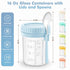 6 Pack 16 Oz DRKIO Overnight Oats Containers with Lids and Spoons Glass Mason Jars for Overnight Oats Leak Proof