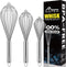 HOTEC 4 Pieces Stainless Steel Whisks Set - Wire Whisk, Balloon Whisk, Egg Beater Kitchen Utensils for Stirring