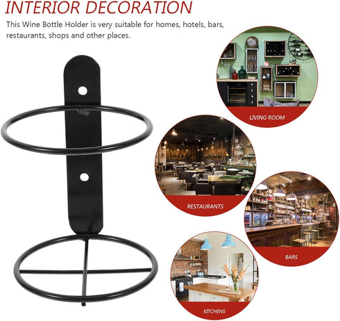 LIFKOME 2Pcs Wall Mounted Wine Rack, Red Wine Display Holder for Kitchen Pantry, Bar, Wine Cellar