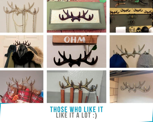 Comfify Vintage Cast Iron Deer Antlers Wall Mounted Hooks | Antique White Metal Clothes Hanger Rack