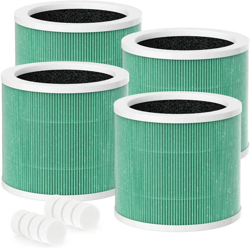 HY1800 Air Purifier Replacement Filter, Compatible with Loytio/AYAFATO/Honeyuan Purifier, 3-in-1 Filtration (4 Pack)