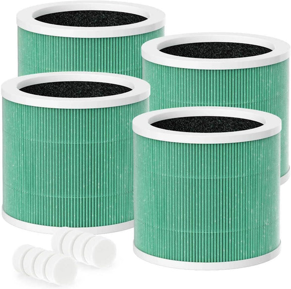 HY1800 Air Purifier Replacement Filter, Compatible with Loytio/AYAFATO/Honeyuan Purifier, 3-in-1 Filtration (4 Pack)