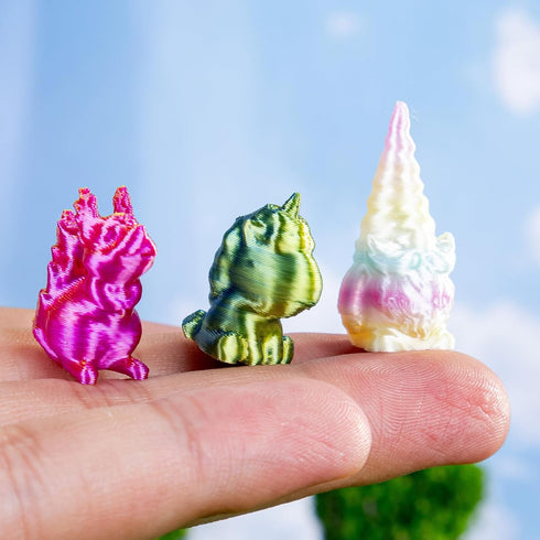 120 3D Set 3D Pieces Mini Printed Mini Animal - Gradient Animal Collection (Unicorn Pygmy Squirrel Wyvern)