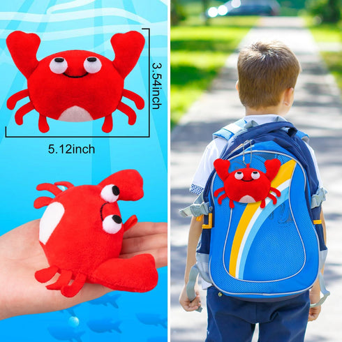 SYWHXY 12Pack Backpack Cute Plush Crab Lobster Doll Toy for Kids, Soft Mini Stuffed Crab Lobster Hanging Ornaments