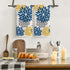 12x24 Inch Set 2 Artoid Mode Dark Blue Dahlia Floral Bar Kitchen Towels, Quick Dry Microfiber Cloth Dish Towels