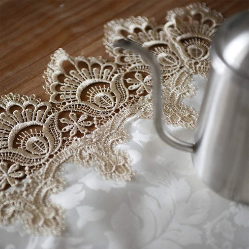 16 36 Inch) ARTABLE Lace Table Runners Rope Embroidery Dresser Scarf Retro Classic Pattern Flowers Natural Fabric