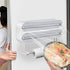 AUSTUFF 3 1 in Plastic Wrap Dispenser with CutterMagnetic Aluminum Foil and Adhesive Film Organizer, Wall Mount Kitchen