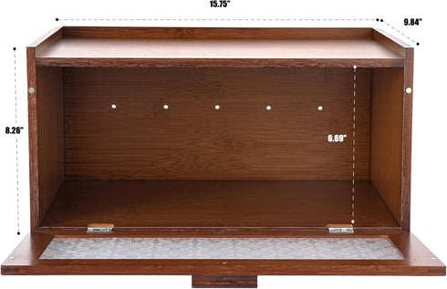 Countertop ETMI Vintage Bread Box for Kitchen - Retro Brown Bread Storage Box Breadbox