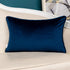 Yangest Navy Blue Striped Patchwork Throw Pillow Cover - Gold Leather Zippered Rectangular Cushion for Sofa, 12x20 Inch