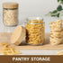 NETANY 4-pack 16oz Glass Jars with Airtight Bamboo Lids, Wide Mouth Mason Salad Jars for Food Storage