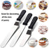 Sorxine Angled Icing Spatula Set of 3, Metal Stainless Steel for Kitchen Cake Baking Decorating, 6", 8", 10" Blade