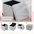 15x15x13 Inch, 265lbs Wenqik Grey Storage Ottoman Cube, Fluffy and Furry Grey Square Foot Rest Stool, Foldable Storage