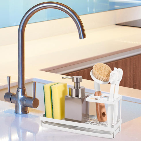 Carbon Steel Toothbrush Holders for Bathrooms, Electric Toothbrush and Toothpaste Organizer for Countertop, Shower,