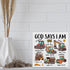 Qlnuk Religious God Says I Am Construction Wood Block Sign Nursery Bible Verse Truck Decor for Home Table Desk Shelf