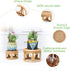 Set 2 of Small Boho Rattan Wicker Round Riser Plant Stand Indoor,Rustic Farmhouse Natural Wooden Circle Pedestal