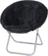 Nouva Folding Chair, Foldable Moon Chair Lounge Faux-Fur Round Reading Chair Gaming Chair w/Metal Frame for Kids Teens