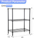 FDW Wire Shelving Units Adjustable Metal Storage Rack 23D x 13W x 30H 3 Tier Pantry Shelves for Kitchen Garage, Black