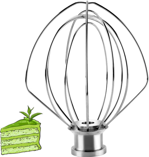 K45WW Wire Whip Attachment for Tilt-Head Stand Mixer, Stainless Steel Egg Cream Stirrer, Fits 4.5-5QT