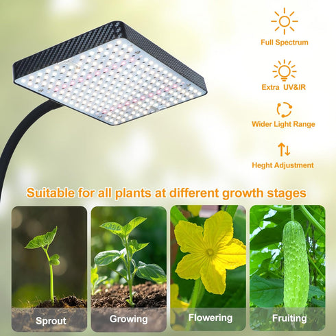 2026 4/8/12/16/20H 25 24"-76" Grow Light with Upgrade Stable Stand, Bright Grow Lights for Indoor Tall Plants, Bonsai