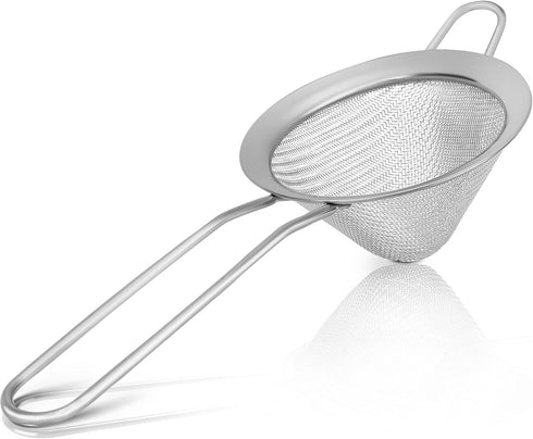 Stainless Steel Fine Mesh Strainer, Mini Cocktail Strainer for Tea, Herbs, Coffee & Drinks, Rust Proof