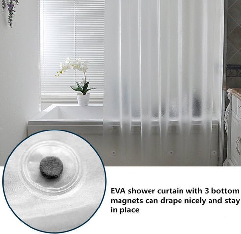 AooHome Frosted Shower Curtain Liner 8G Eva Extra Long 72x78 Inch with Heavy Duty 5 Bottom Magnets, Semi Transparent