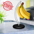 Modern Banana Holder Stand - Patented Tree Hanger with Stainless Steel Rack and Wood Base for Kitchen Use (Black/Silver)