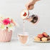 Pinky Up Riley Mini Glass Tea Press Pot, 12 oz Coffee Maker, French Press for Hot or Iced Beverage, Pink