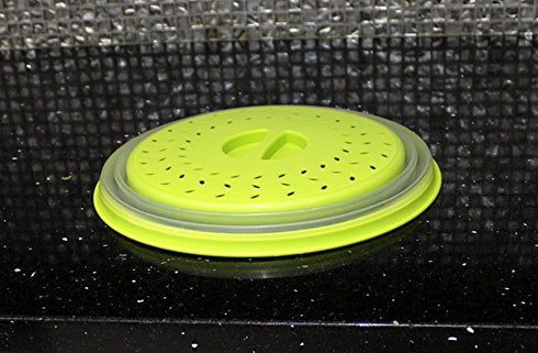 Dependable Industries' 2-in-1 Collapsible Microwave Splatter Guard Cover & Vegetable Washing Colander