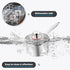 E-far 2-Quart Tri-Ply Saucepan, Stainless Steel with Glass Lid, Non Toxic, Oven & Dishwasher Safe