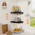Set 2 8.5in Fun Memories Corner Shelf Wall Mount of - Solid Oak Wood Floating Corner Shelf with Cable Hole, Rustic
