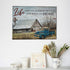 Old Barn Picture Wall Art Rustic Barn and Truck Farmhouse Canvas Paintings Modern Home Decor for Bedroom Bathroom